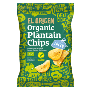 el origen 12er Tray Bio Kochbananen Chips mit Meersalz