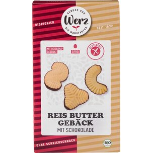 Reis Butter Gebäck mit Schokolade, glutenfrei