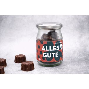 Schoko-Kleeblätter aus Zartbitterschokolade mit 70 % Kakaoanteil
