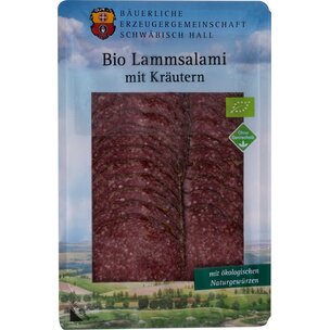 Bio Lammsalami mit Kräuterrand