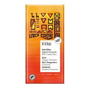 Edel Bitter Ingwer Curcuma 89% Cacao Peru, m. KBZ