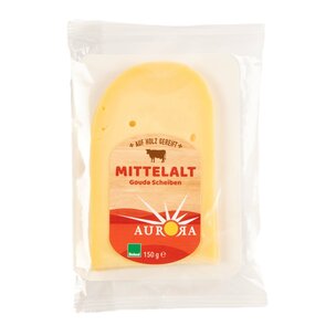 Aurora Scheibenkäse   Gouda Mittel Alt 5 x 150 g