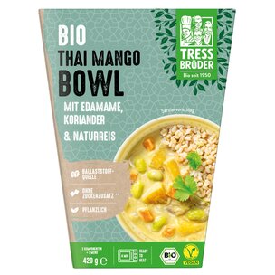 Bio Thai Mango Bowl mit Edamame, Koriander und Naturreis