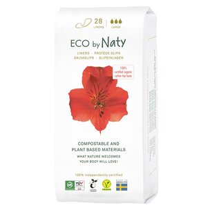 Eco by Naty Slipeinlagen Large 28 Stück, Kompostierbare Materialien Vegan 