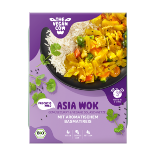 Asia Wok Gemüse Curry & vegane Sojaschnetzel mit aromatischem Basmatireis