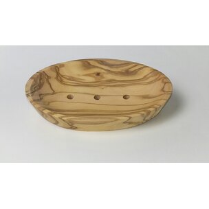 Seifenschale aus Olivenholz, oval (12x7x2cm) & mit Bio Lack behandelt