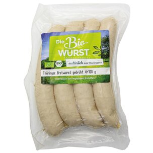 Bio Thüringer Rostbratwurst gebrüht 4x100g