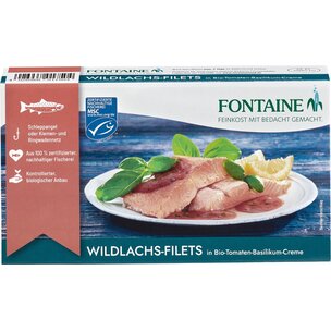 Wildlachs-Filets in Bio-Tomaten-Basilikum-Creme