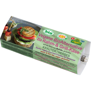 Vegane BioAlternative zu Rahm- & Grill-Käse Kräuter