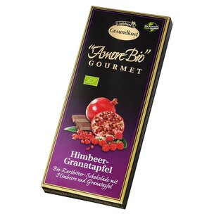 Bio-Himbeer-Granatapfel-Zartbitter-Schokolade